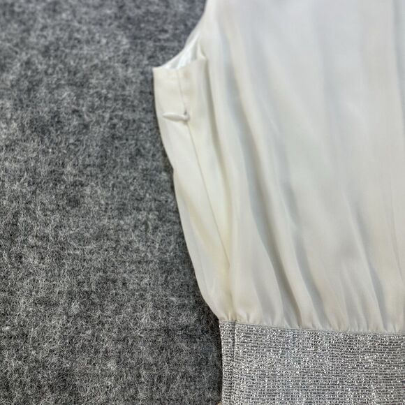 ANTHROPOLOGIE Pins and Needles Dress Women Medium Cream Sparkle Lace Stretch - Picture 10 of 14